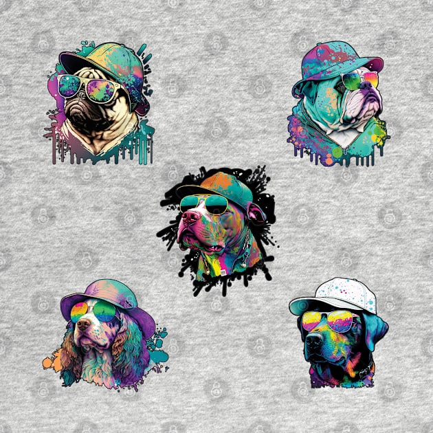 Vaporwave Doggos: Hat and Sunglasses Edition 1 by Focused Instability